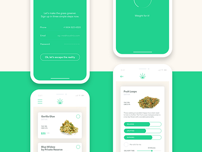 Greejet app app ui weed