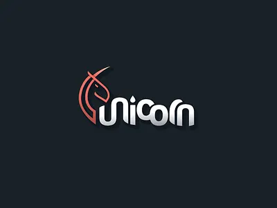 Logo Concept typo logo typography unicorn