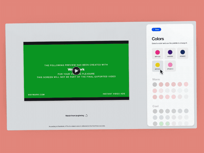 The Waymark Video Editor 2.0 colors editor maker product ui ux video video app waymark
