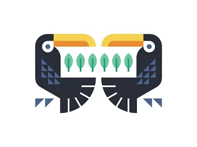 Toucanatura beak bird colorful emblem feather geometry leaf logo nature plant shield toucan tree
