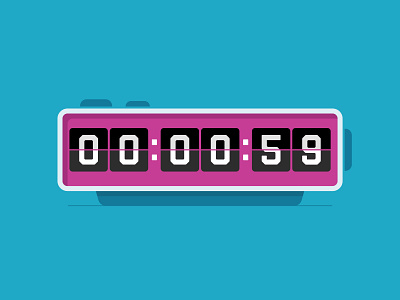 60 seconds… alarm branding central coast clock minute purple retro slo time timer vintage