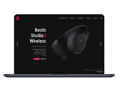 Beats By Dre adobe xd beats by dre branding color dark design icon minimal typography ui ux web website