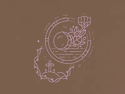 Easter – Website Highlight cross easter empty tomb illustration jesus leaves lines plants strokes texture vintage