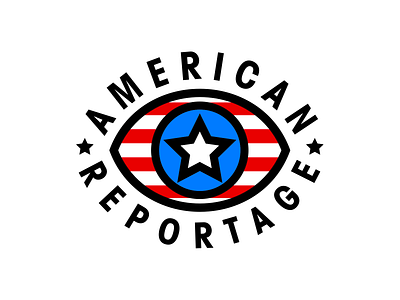 American Reportage Logo american brand brand identity branding colorful design eye flag flags geometric icon identity logo minimal simple star thick lines united states usa vector