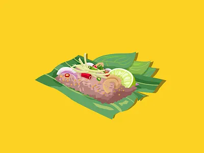 Ancient Thai food - Pla Nam design food illustration thai vector