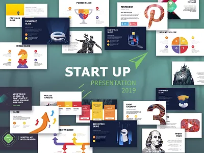 StartUp-X Presentation Template annual report creative design google slides infographic isomatric keynote powerpoint presentation slide template