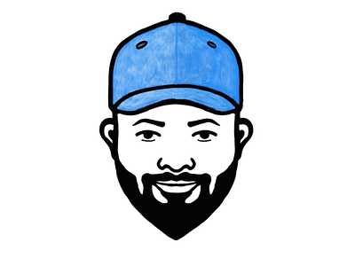 Self icon design behance blue cartoon cartoon character dribbble illustration illustrator ipad pro line art line drawing procurate app self cartoon self portrait