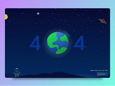 404 Page Design 404 page dailyui design dribbble illustration space ui ui design ux design