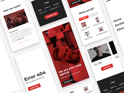 We are your Web Agency app app concept desig icon interface menu bar mobile mobile app red typogaphy ui