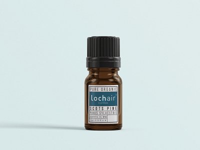 Essential Oil Packaging amber bottle branding design dropper essential health lochair logo mock up oils organic packaging pine scotland scots scottish