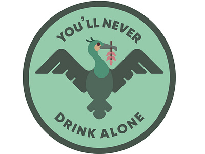 Liverbird Coaster alone bird bird illustration coaster cormorant drink green illustration liverbird liverpool liverpool fc never seaweed vector walk youll