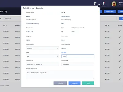 A Dashboard with a modal sample adobexd design form modal typography ui ux