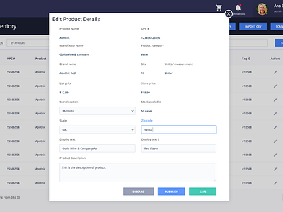 A Dashboard with a modal sample adobexd design form modal typography ui ux