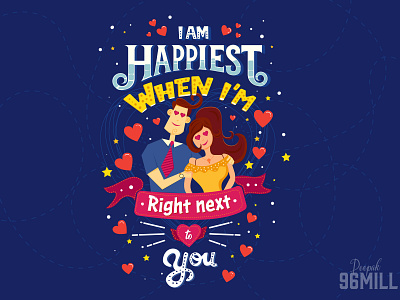 Love Poster (Happy Couple) coimbatore couple deepak 96mill handlettering handwriten happy illustration indian designer indian illustrator letter love tamilnadu typogaphy