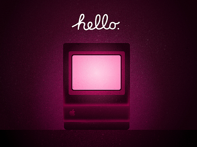 hello dribbble apple apple pencil computer debut illustrator ipad light macintosh night retro texture vector vectornator vintage