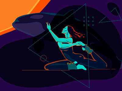 Stretching. Killer whale stretching. killer whale vector
