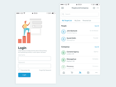 Project Manager Login app dashboard design ui ux