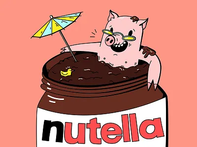 Sweet Chinese New Year bubble celebration chinese chocolat design digital dope funny graffiti happy illustration mud mural new year nutella pig smile sweet tropical vector