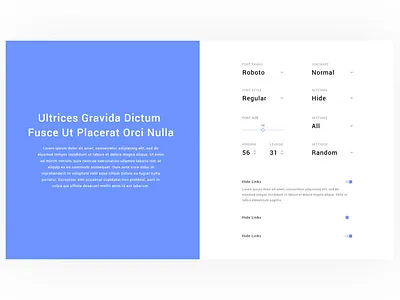 It's Blue. Minimalistic Settings Page Concept branding design icon identity lettering minimal type ui ux web website