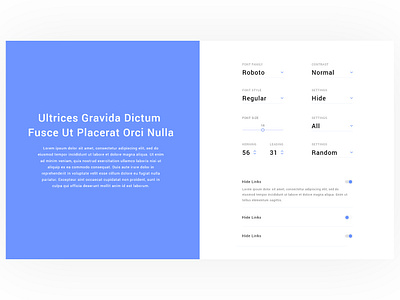 It's Blue. Minimalistic Settings Page Concept branding design icon identity lettering minimal type ui ux web website