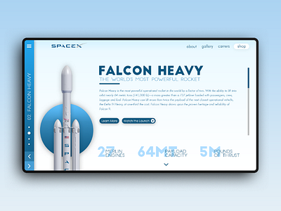 Falcon Heavy challenge experiment landing page ui ui design user interface ux ux design web design web ui webpage design