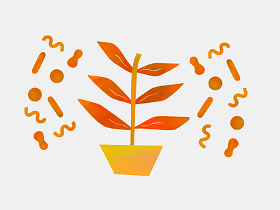 The Power of Plants color design illustration orange plant