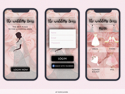 WEDDING DRESS SHOP APP app branding ios prototypes simple design wedding app