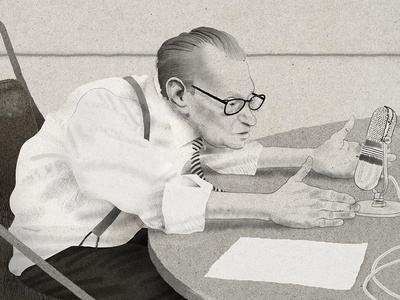 Drawing of Larry King drawing illustration larry king tv presenter
