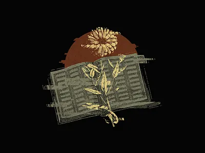 Dreamhouse book floral flower flyers glitch glitchy green nature orange plant poster yellow