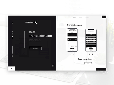 Black and White - Transaction App Landing page html javascript landing page ui uiux userexperiance userinterface ux webdesign