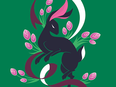 Easter Rabbit digital fantasy graphic design holiday illustration rabbit tulips