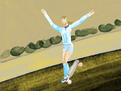 Ellen O'Neal illustration photoshop skateboarding