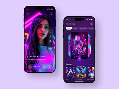 Movie & Reels Streaming Mobile App app design audio player clean dark mode ios live mobile mobile app movie music netflix podcast popular short video app social media streaming streaming app ui ui ux video