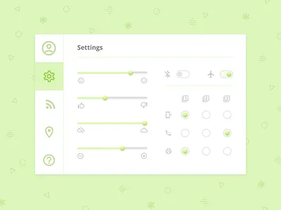 DAILY UI - #007 - Settings daily ui daily ui 007 icons settings settings ui slider toggle