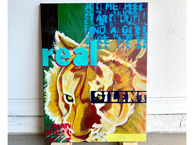 Tigers Blood No2 acrylic art artist design painting portrait tiger words