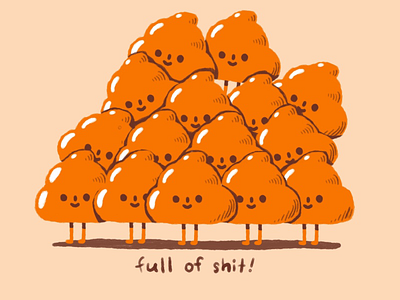 Full of shit character design full of shit funny humour poop procreate shit