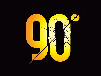 Breaking 90° - Online Personal Fitness Coach 90° breaking breaking 90 broken fitness fitness coach illustration logo logo design shattered trainerize training typography workout yellow