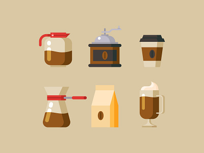 Coffe americano cafe cappuccino clipart coffee coffee grinder coffeemaker cup drink element equipment espresso icon set