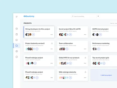 Porojects board agile cards deal projects simple ui ux ui webpp web