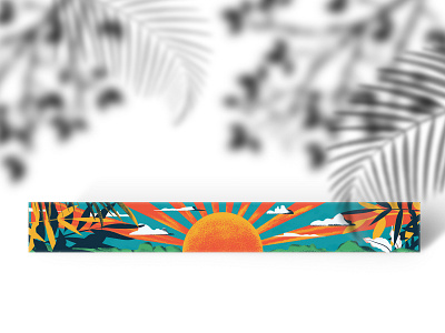 Behance Cover photo behance branding creative illistration shadows sun tropical leaves vector art