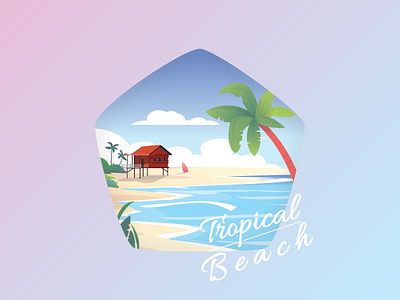 Pantai 01 design flat illustration typography vector