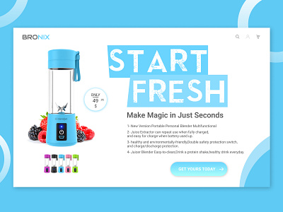 Bronix | Portable Mini Travel Fruit USB Juicer Cup blender brand identity design branding design figma illustation illustration kitchen machines landing page concept landing page design landing page illustration marketing mockup design product design sell product ui desgin ui ux design user experience design user interaction user interface design ux design