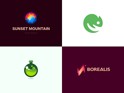 Throwback Thursday Logo Selection animals animals illustrated brand branding chameleon design flask hand icon identity liquid logo mark mountain mountains nature sky sun sunset ui