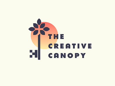 Thecreativecanopy Rebrand Concept key logo palmtree rebranding sunrise sunset tree vector