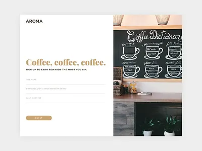 Daily UI 001 branding coffee coffee sign up logo sign up ui ui ux design user interface ui