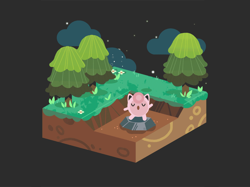 Pokeblocks: Route 3 illustration isometric motion graphics pokemon