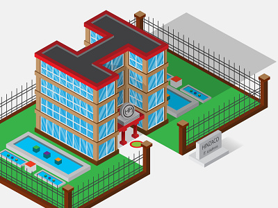 365 HinzaCo HQ building design designer hinzaco hq illustraor illustration iso isometria isometric isometric design isometry