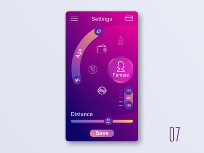 Matching settings bright dailyui007 dating app design figma gradient settings settings page ui ui ux ux web design