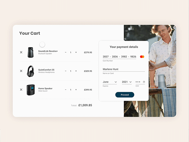 Checkout Screen - Daily UI (Animated) by Daniel on Dribbble