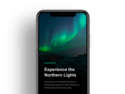 Travel Destinations App – Preview animation design design tools explore interaction invision invision studio invisionstudio night northern lights transition travel ui ux